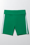 Fold Over Waistband Cycle Shorts Green