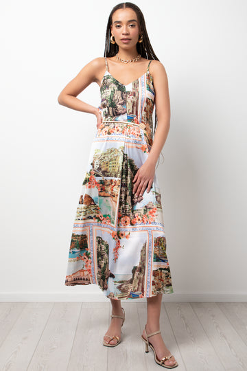 Strappy A-Line Maxi Dress Multi