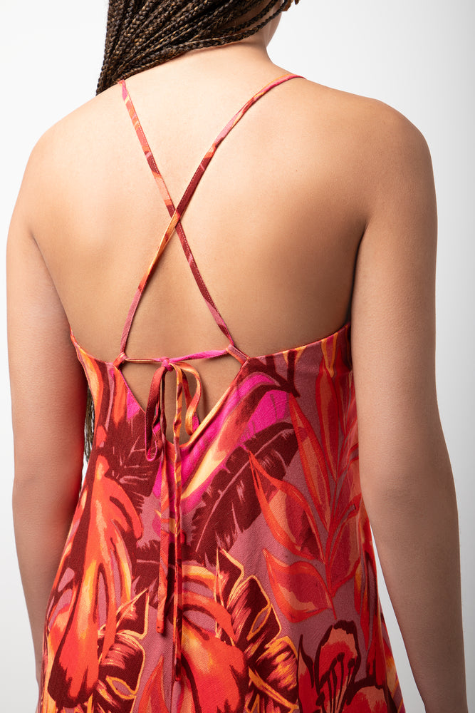 Crossover Strappy Maxi Dress Orange (3)