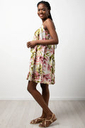 Strappy Fern Print Dress Multi (1)