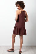 Tiered Strappy Dress Brown (2)