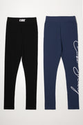 2 Pack Leggings Black And Navy