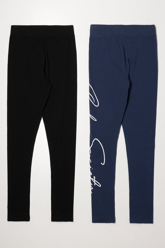 2 Pack Leggings Black And Navy (2)