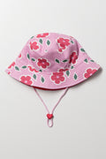 Floral Reversible Hat Pink