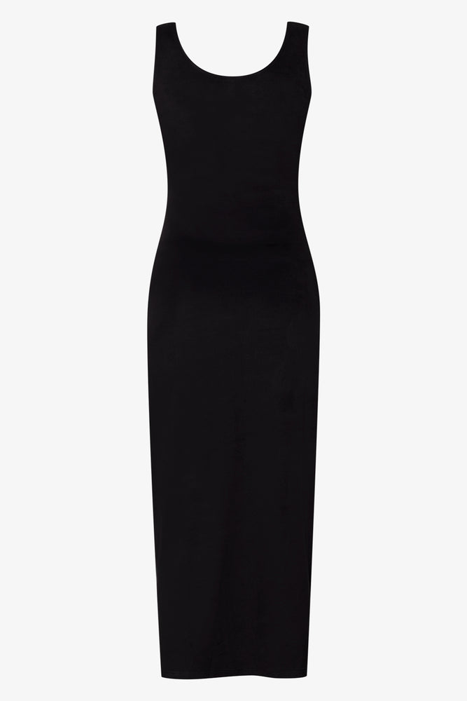 Suede Knit Mock Wrap Midi Dress Black (1)