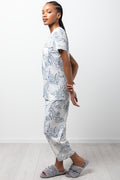 Floral Capri Pyjamas Light Grey (1)