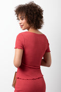 Lettuce Edge Bubble Knit Short Sleeve T-Shirt (2)