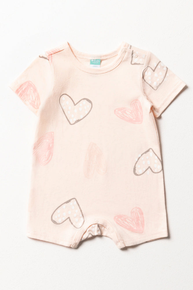 Hearts Romper Light Pink
