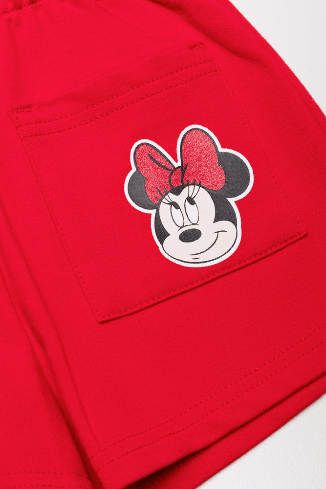 Minnie Mouse Fleece Shorts Red