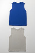 Batman 2 Pack Sleeveless Vests Blue And Grey (3)