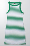 Ribbed Stripe Bodycon Dress Green