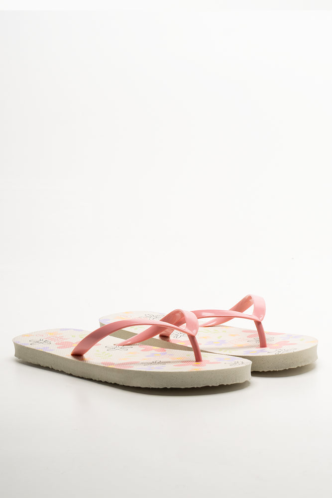 Floral Flip Flops Peach