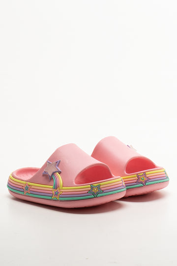 Rainbow Star Pool Slides Pink