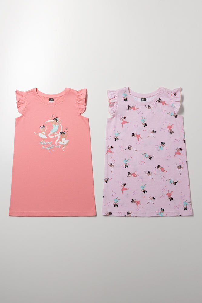 2 Pack Sleepshirt Peach And Purple