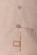 Short Sleeve Linen Blend Shirt Natural (2)