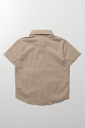 Short Sleeve Linen Blend Shirt Natural (3)