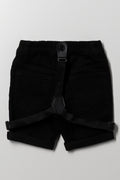 Braces Denim Shorts Black (2)