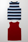 2 Pack Sleeveless T-Shirts Red And Blue (2)