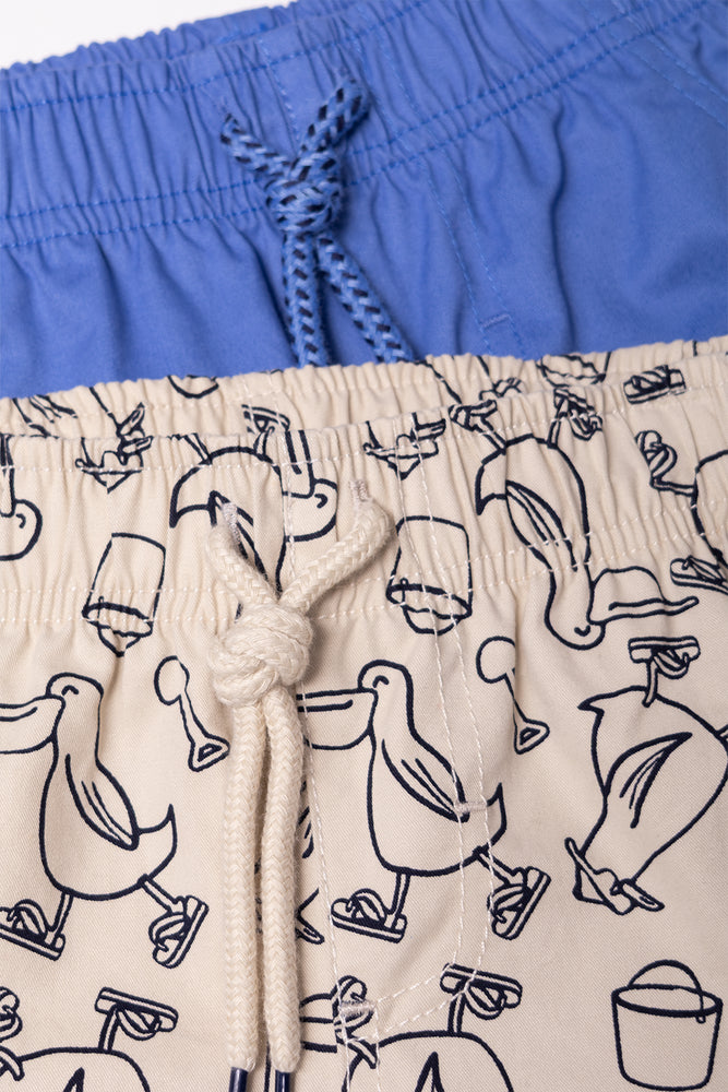2 Pack Shorts Blue And Natural