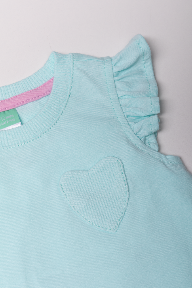 Frill Sleeve Vest Blue