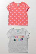 2 Pack Cutest Ever T-Shirts Grey And Pink