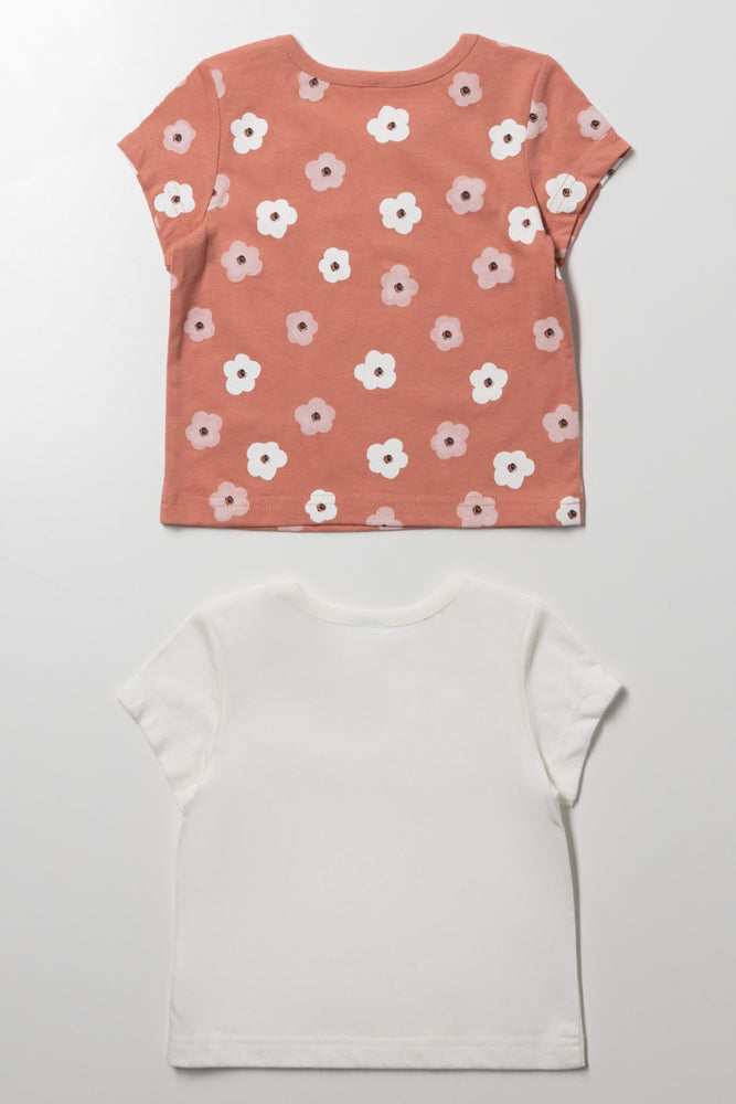 2 Pack Fierce T-Shirts Natural And White (2)