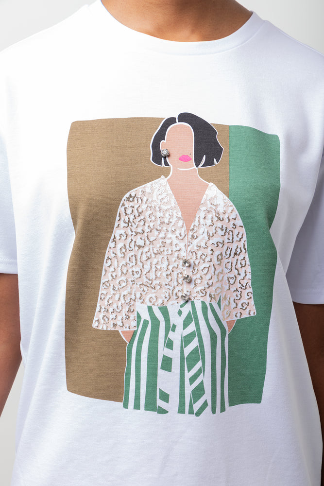 Girl Oversized Short Sleeve T-Shirt White (3)