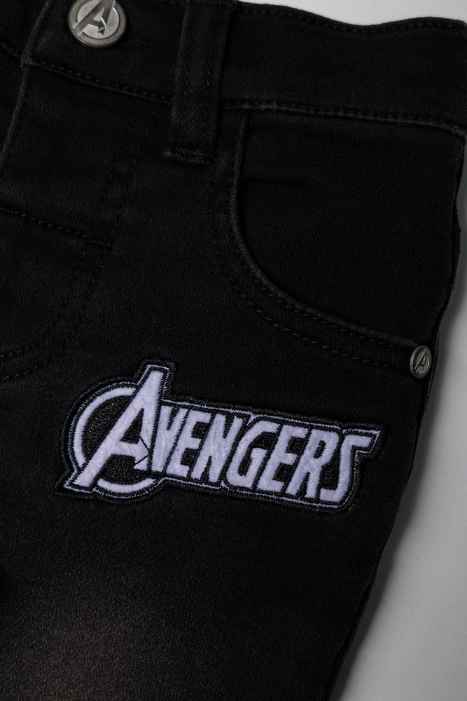 Avengers Denim Shorts Grey Wash