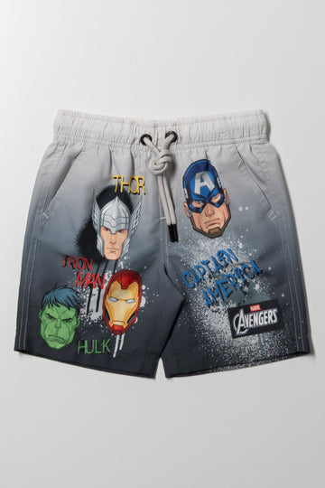 Avengers Ombre Swim Shorts Grey