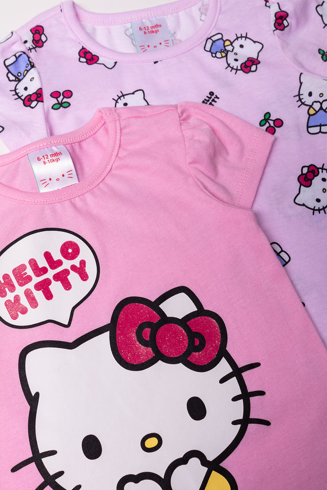 Hello Kitty 2 Pack T-Shirts Pink