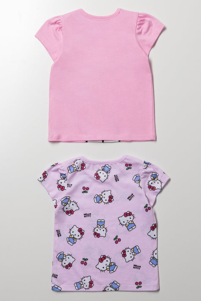 Hello Kitty 2 Pack T-Shirts Pink (2)