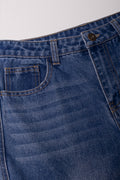 Cargo Straight Leg Denim Jeans Blue (1)