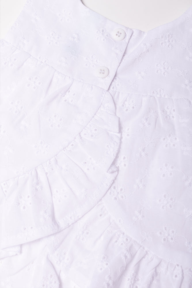 Anglaise Shorts Set White