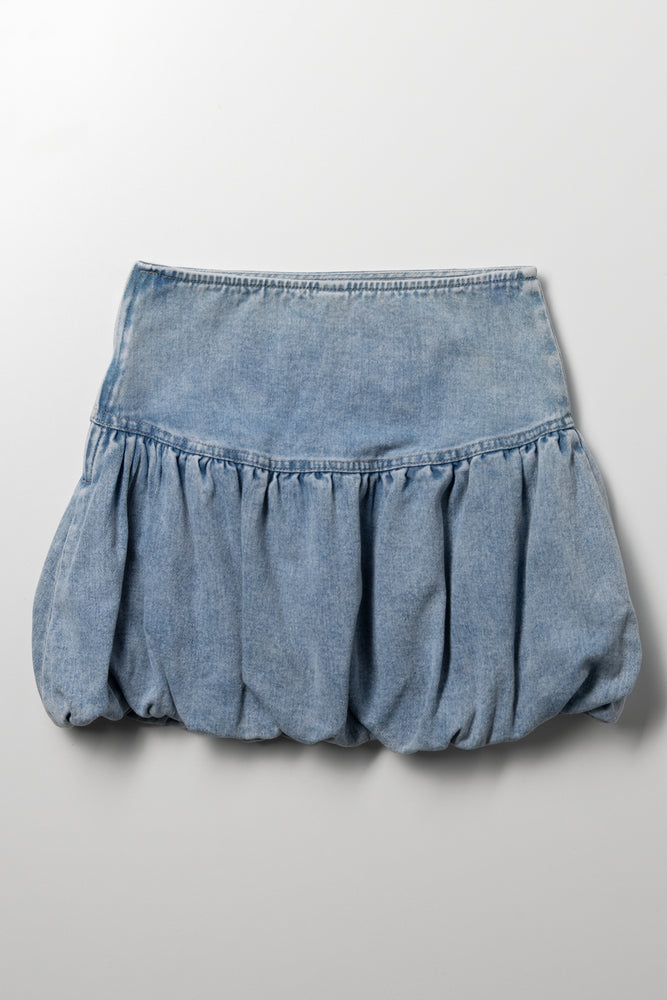 Denim Bubble Skirt Blue (2)