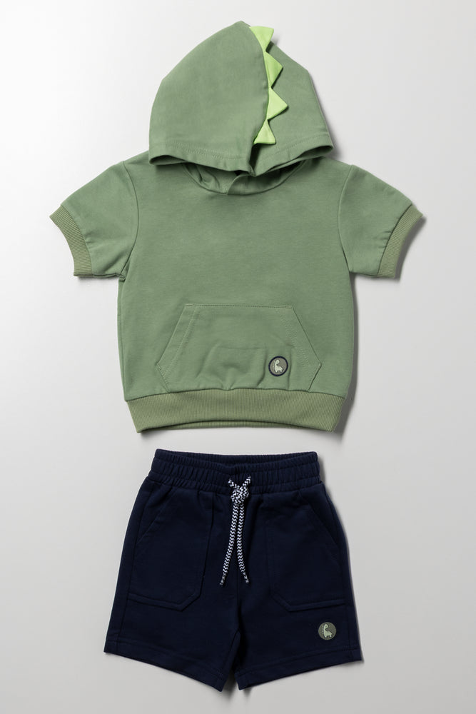 2 Piece Dino Set Green And Navy