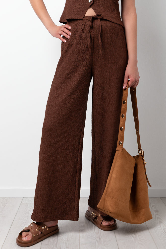 Bubble Knit Pants Brown
