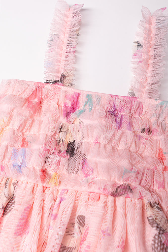 Minnie Mouse Printed Tulle Dress Pink