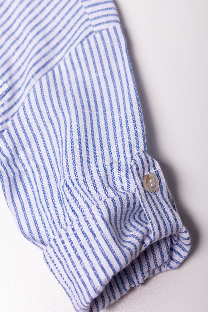 2 Piece Linen Blend Set Blue