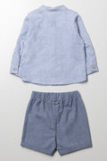 2 Piece Linen Blend Set Blue (4)