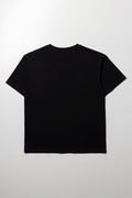 Oversized T-Shirt with Teddy Bear Print Black (2)