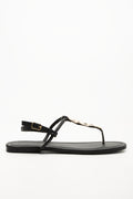 Metal Trim Thong Sandal  Black (1)