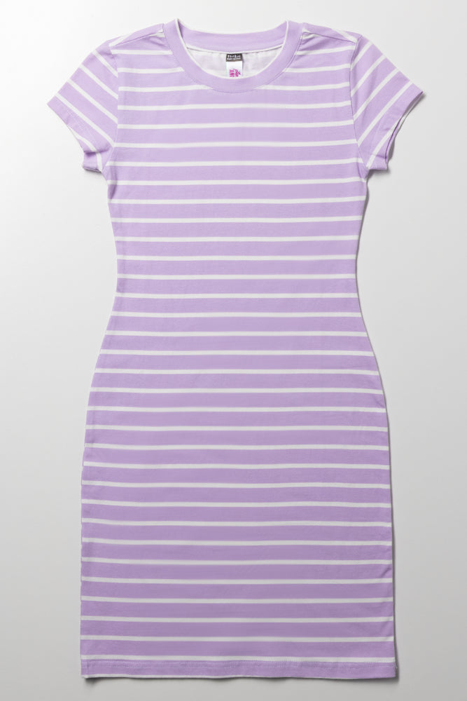 Stripe Bodycon Dress Lilac