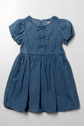 Denim Bow Dress Blue