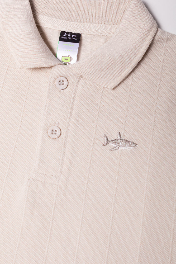 Textured Stripe Golfer Natural