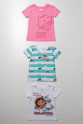 3 Pack Stripe Short Sleeve T-Shirts Multi