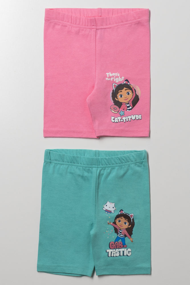 2 Pack Gabby's Dollhouse Cycle Shorts Blue And Pink