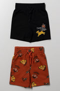 Lion King 2 Pack Shorts Black And Natural