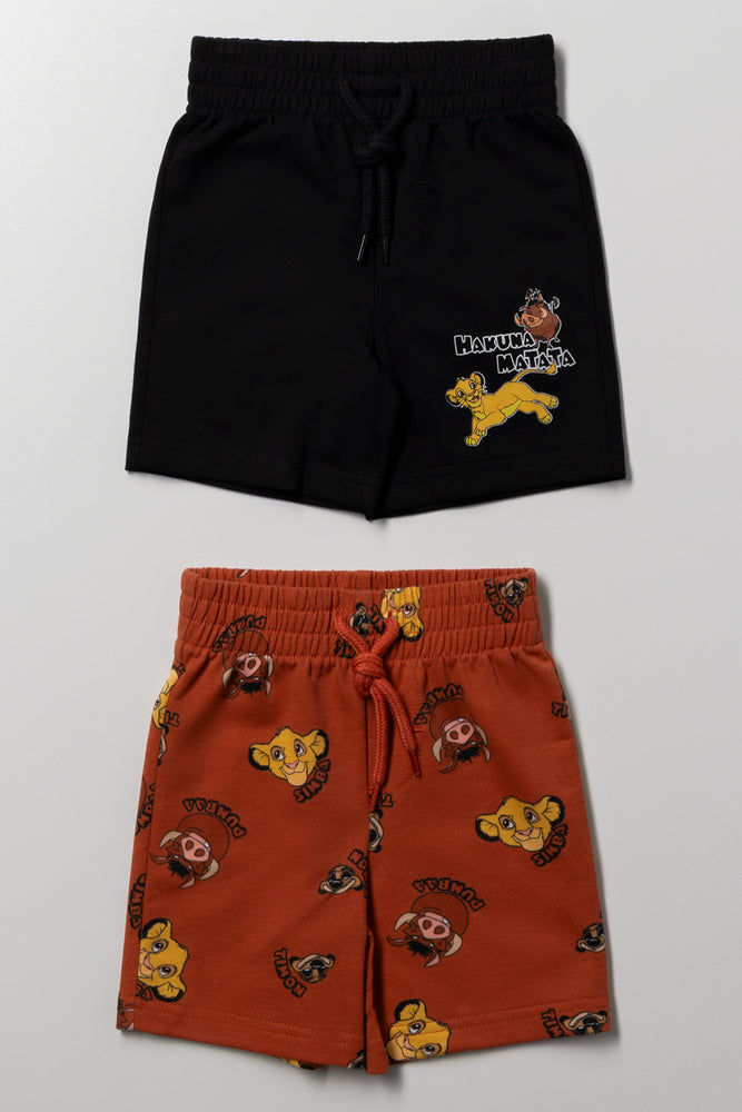 Lion King 2 Pack Shorts Black And Natural