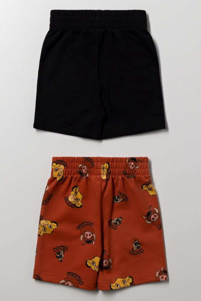Lion King 2 Pack Shorts Black And Natural (2)