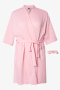 Waffle Gown And Scrunchie Set Pink